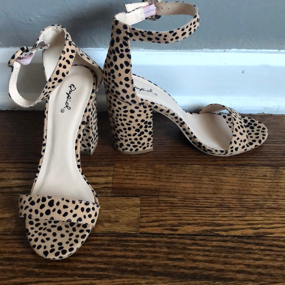 Qupid leopard heels